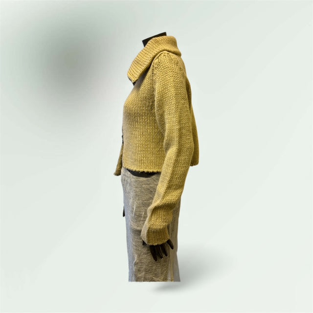 Asymmetric Mohair Zipped Cardigan style 1217 - Extravagance Fashion 