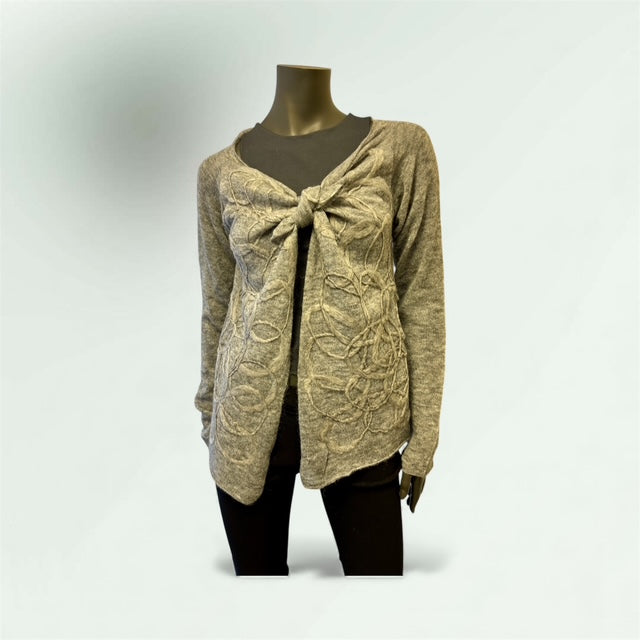 Asymmetric Edge to Edge Cardigan in Mohair and Viscose style 1865 - Extravagance Fashion 