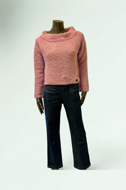 Blush Textured Boat-Neck Sweater- Santali - Lunatisme - Extravagance Fashion 