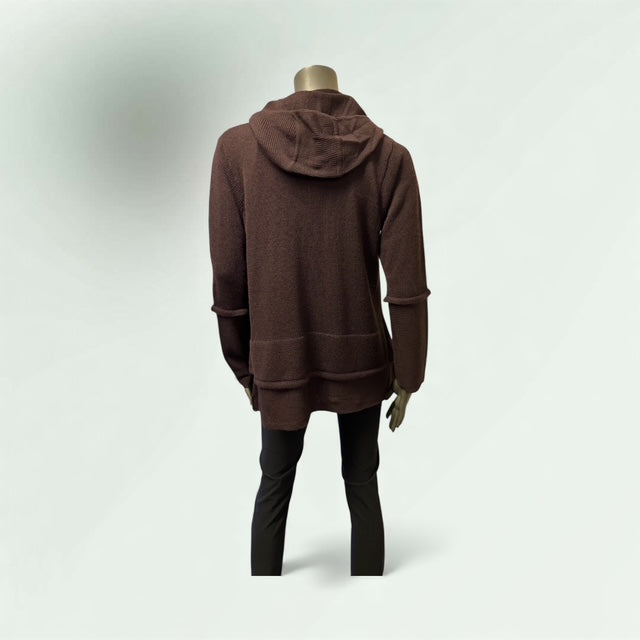 Back View of the Jackt/Cradigan with Dual  Zip, string and toggles