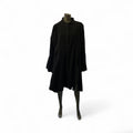 Black Flared-Sleeve Button-Front Coat  STYLE U64/WL - Extravagance Fashion 