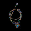 Multi Coloured Layered Necklace in Shades of Blue, Green and Brown