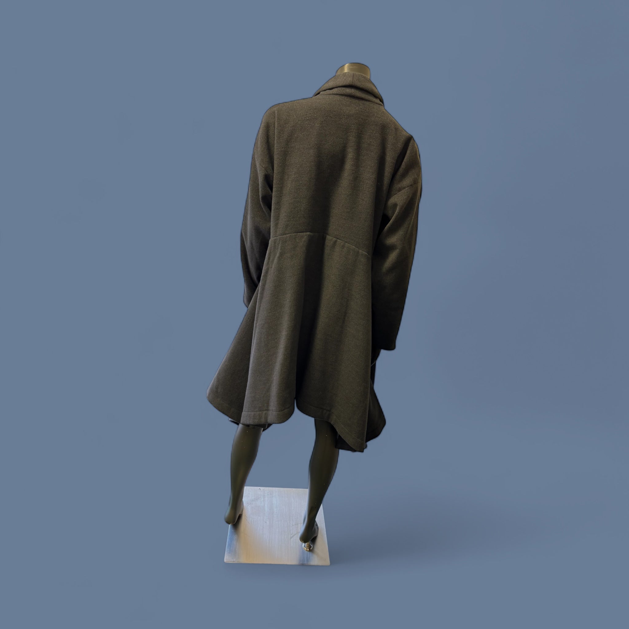 Tailored Charcoal Grey Coat with Military-Inspired Button Detailing STYLE - BUTTERFLY COAT - Extravagance Fashion 