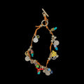 Multi coloured stone necklace on a threaded on durable leather string - can be worn as a bracelet - Extravagance Fashion 