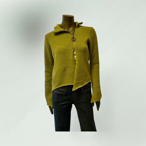 Asymmetric Zip Cardigan-Cham- Lunatisme - Extravagance Fashion 