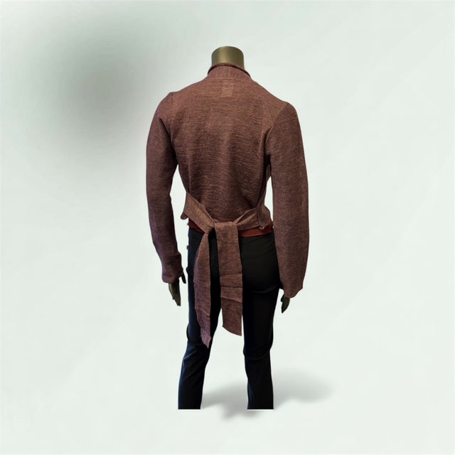 Cropped Textured Cardigan with Ties style 1106 - Extravagance Fashion 