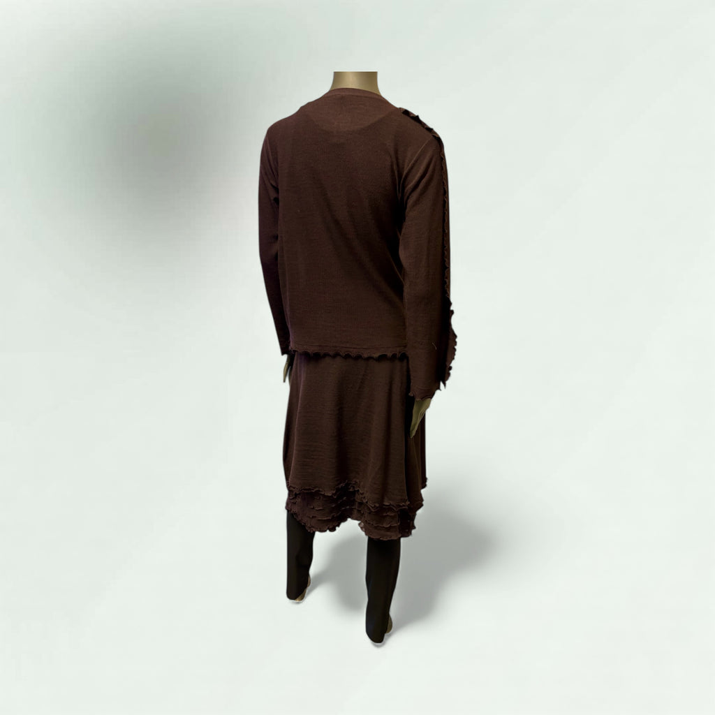 Team the Cardigan the matching frill detail skirt