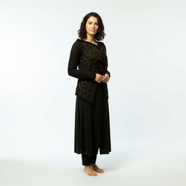 Knitted Woollen Mix Long Dress style 1017 - Extravagance Fashion 