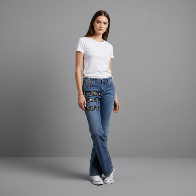 Hand Painted Jean- I am your NO.1 Fan - Extravagance Fashion 