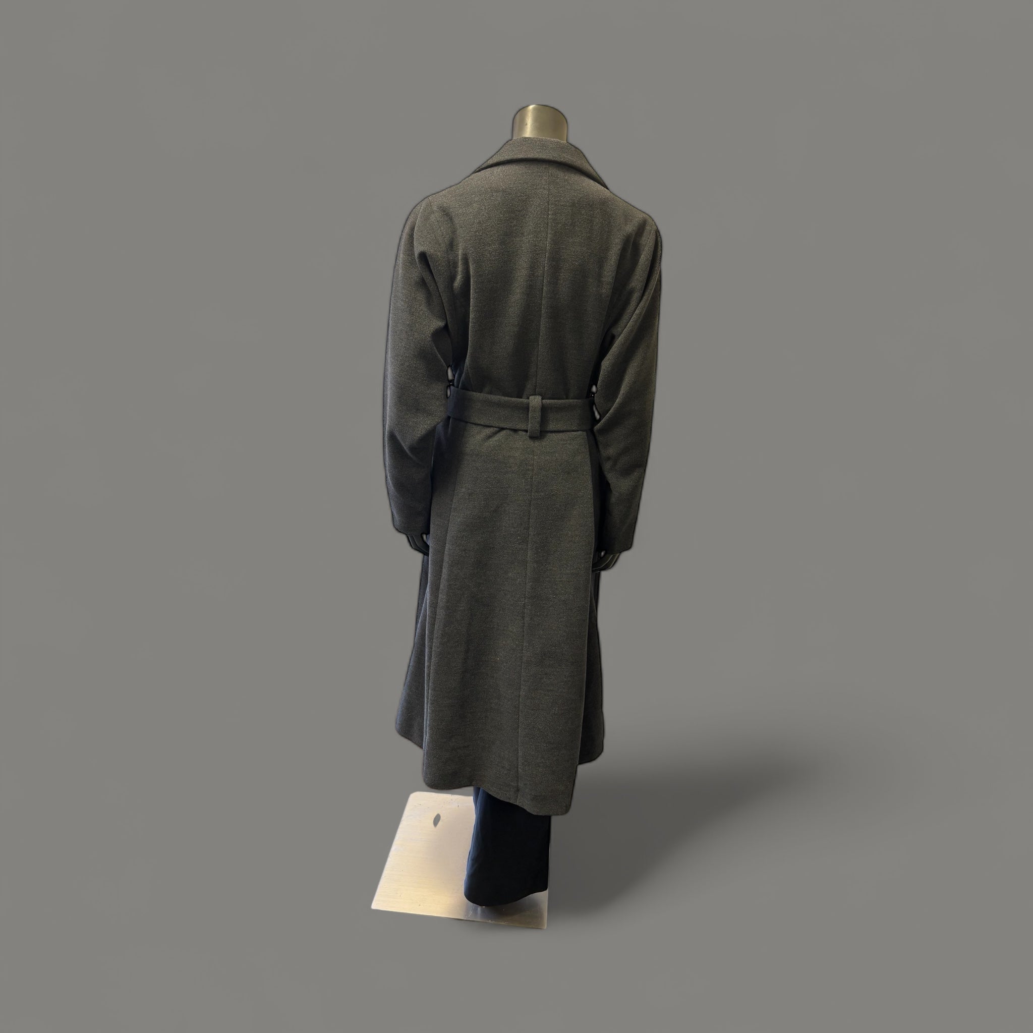 Charcoal Belted Wool-STYLE NO.CC19/WL - Extravagance Fashion 