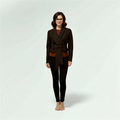 Textured waffle knit cropped cardigan