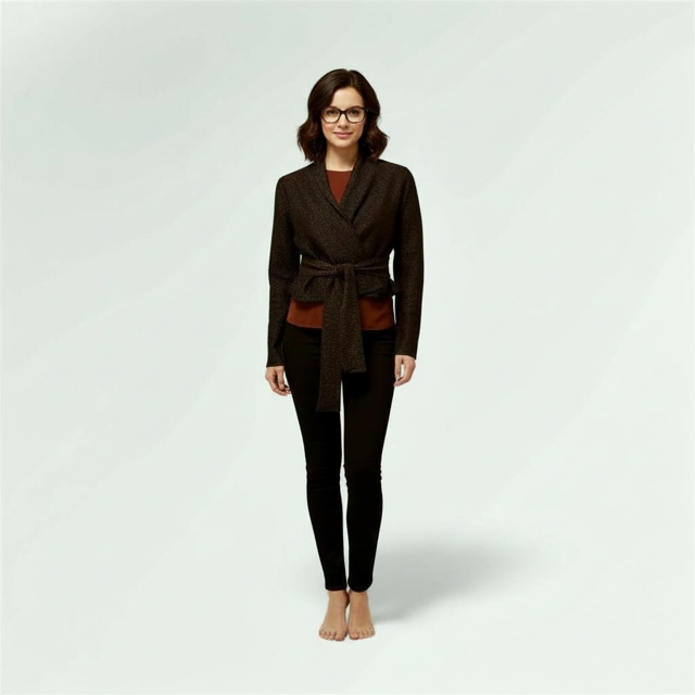 Textured waffle knit cropped cardigan