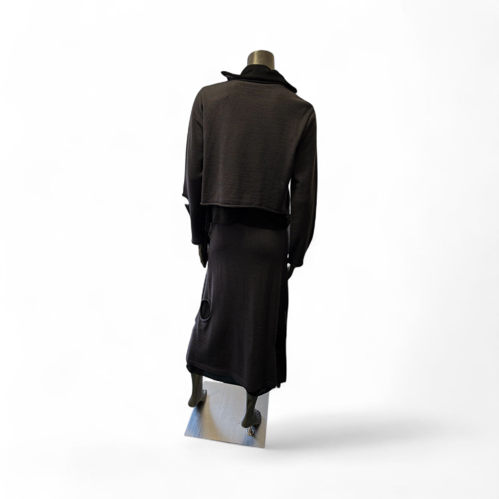 Blue black layered cardigan
