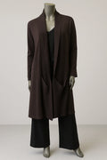 long knitted edge to edge Coat/ Cardigan with ribbing detail on lapel and pockets- style GYLIO 707 - Extravagance Fashion 