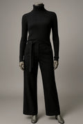 Assymetric thin Ribbed Polo neck Sweater with ties Style No. Boss 26 - Extravagance Fashion 