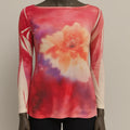 Printed Tunic Top  style 9407 (Pink Flowers Print) - Extravagance Fashion 