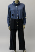 Two tone Blue black layered cardigan Style Boogy 13 - Extravagance Fashion 
