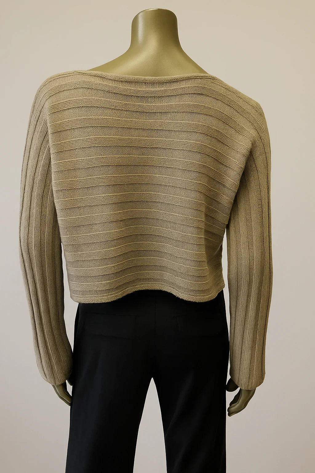 wide Ribbed boxy cropped Sweater Style no.boss 35 - Extravagance Fashion 